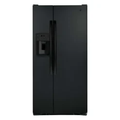 GE Appliances GE 23.2 Cu Ft 33 In Refrigerator Side by side - GSS23GGPBB Black New