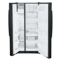 GE Appliances GE 23.2 Cu Ft 33 In Refrigerator Side by side - GSS23GGPBB Black New