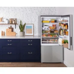 GE Appliances GE 17,7 Cu Ft 31 In Refrigerator Bottom Freezer - GBE17HYRFS Stainless Steel Clearance
