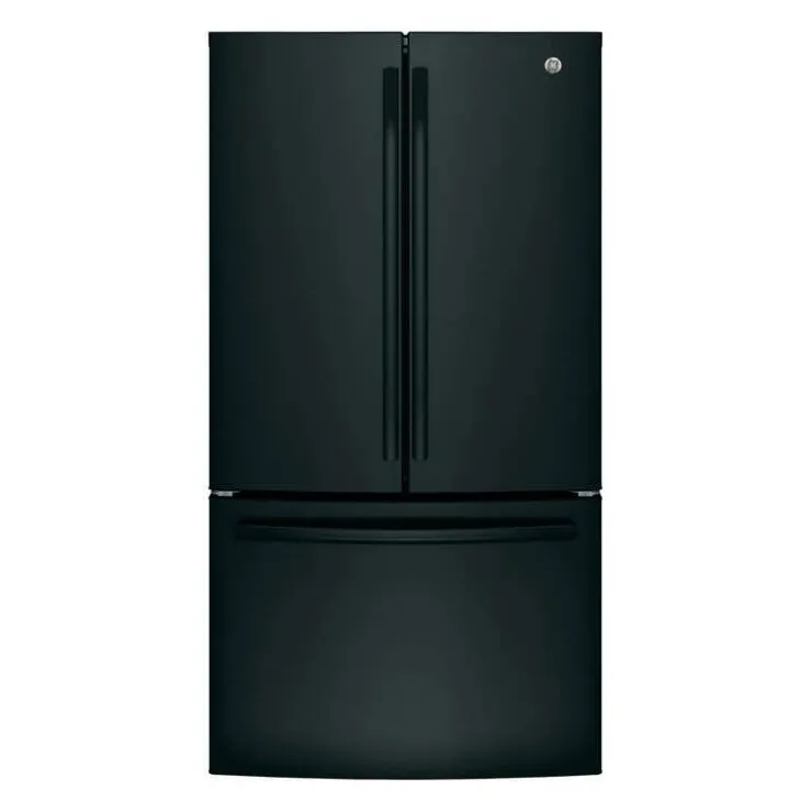 GE Appliances GE 26.7 Cu Ft 36 In Refrigerator Bottom Freezer, French door - GNE27JGMBB Black New