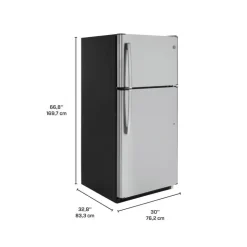 GE Appliances GE 18 Cu Ft 30 In Refrigerator Top Freezer - GTE18FSLKSS Stainless Steel Online