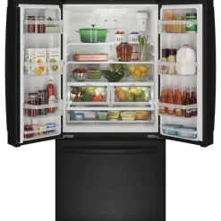 GE Appliances GE 18.6 Cu Ft 33 In Refrigerator Bottom Freezer - GWE19JGLBB Black Best