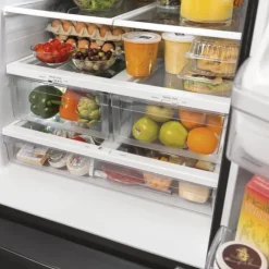 GE Appliances GE 24,7 Cu Ft 33 In Refrigerator Bottom Freezer, French door - GNE25JYKFS Stainless Steel Outlet
