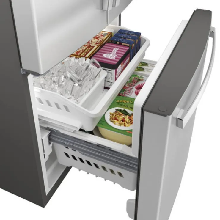 GE Appliances GE 24,7 Cu Ft 33 In Refrigerator Bottom Freezer, French door - GNE25JYKFS Stainless Steel Outlet
