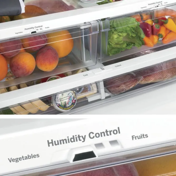 GE Appliances GE 24,7 Cu Ft 33 In Refrigerator Bottom Freezer, French door - GNE25JYKFS Stainless Steel Outlet