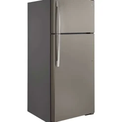 GE Appliances GE 17.5 Cu Ft 30 In Refrigerator Top Freezer - GTE18GMNRES Slate New