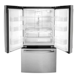 GE Appliances GE 27 Cu Ft 36 In Réfrigerator Bottom Freezer, French door - GNE27JYMFS Stainless Steel New