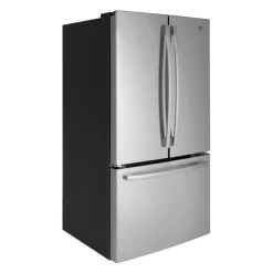 GE Appliances GE 27 Cu Ft 36 In Réfrigerator Bottom Freezer, French door - GNE27JYMFS Stainless Steel New
