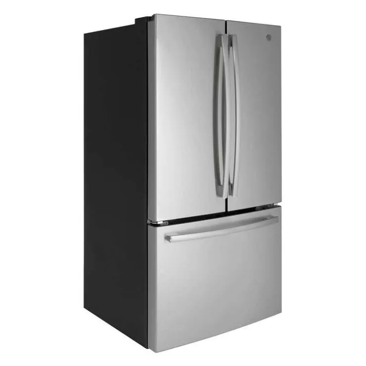 GE Appliances GE 27 Cu Ft 36 In Réfrigerator Bottom Freezer, French door - GNE27JYMFS Stainless Steel New