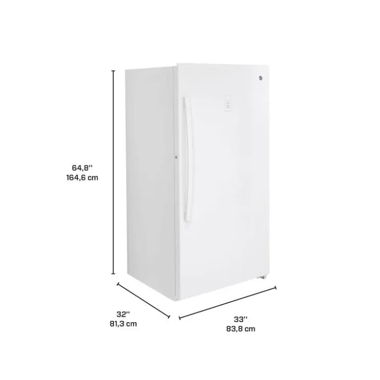 GE Appliances GE 17,3 cu ft freezer , Vertical, 33" - FUF17SMRWW White