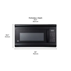 GE Appliances GE 1.6 Cu Ft Microwave/Hood, , 300 - JVM2160DMBB Black Clearance