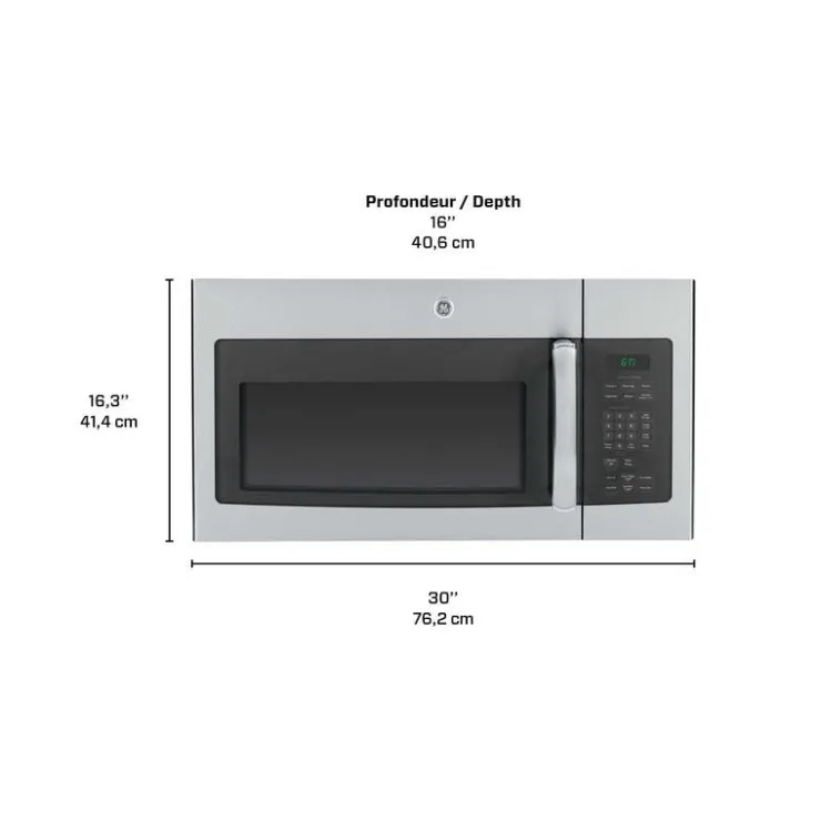 GE Appliances GE 1.6 Cu Ft Microwave/Hood, , 300 - JVM1635SFC Stainless Steel Sale