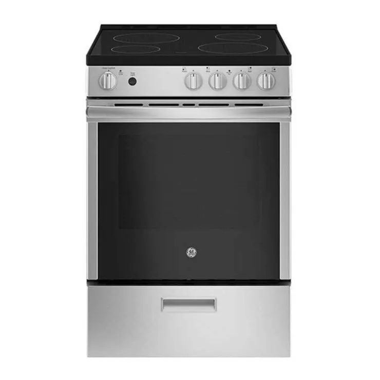 GE Appliances GE 24 In Range 24" Electric Glass-Ceramic - JCAS640RMSS Stainless Steel Best