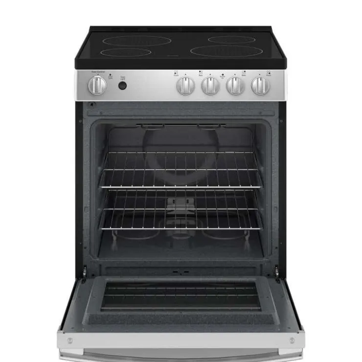 GE Appliances GE 24 In Range 24" Electric Glass-Ceramic - JCAS640RMSS Stainless Steel Best