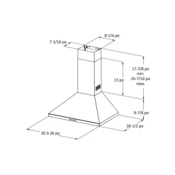 GE Appliances GE Hood Wall Mount 30" , 350 CFM - JVW5301SJSSC Stainless Steel Clearance