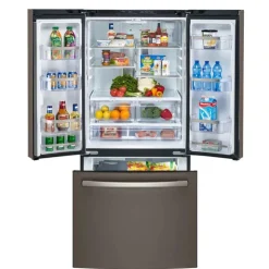 GE Profile 20.8 Cu Ft 30 In Refrigerator Bottom Freezer, French door - PNE21NMLKES Slate Sale