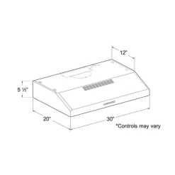GE Profile Hood Standard 30" , 390 CFM - PVX7300EJESC Slate New