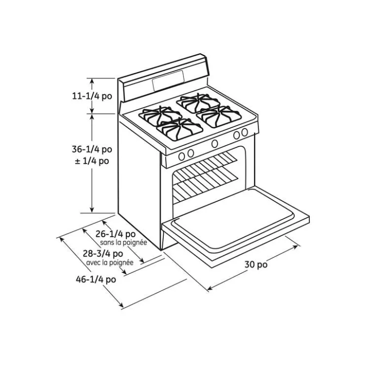 GE Appliances GE Range 30" Gaz Gas - JCGBS66SEKSS Stainless Steel Clearance