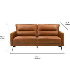 Genuine Full Leather Sofa Brown New