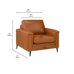 Sofa By Fancy Genuine Leather Armchair - Cognac TAN Outlet