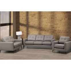 Sofa By Fancy Genuine Leather Loveseat Greige Hot