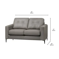 Sofa By Fancy Genuine Leather Loveseat Greige Hot