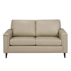 Sofa By Fancy Genuine Leather Loveseat - BEIGE Sale