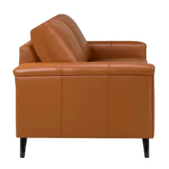 Sofa By Fancy Genuine Leather Loveseat - Cognac TAN Discount