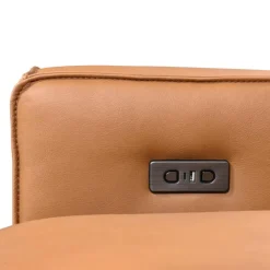 Genuine Leather Modular Sectional with Power Sliding Seats - 5 pcs Antelope Clearance
