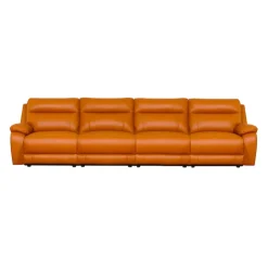 Genuine Leather Power Modular Reclining Sofa - 4 pcs Tan / Cognac Discount