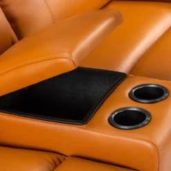 Genuine Leather Power Modular Reclining Sectional with 2 Consoles - 7 pcs Tan/Cognac Best