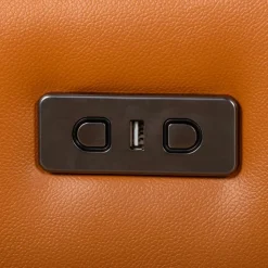 Genuine Leather Power Modular Reclining Sofa with 2 Consoles - 5 pcs Tan/Cognac Discount