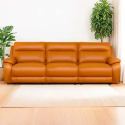 Genuine Leather Power Modular Reclining Sofa - 3 pcs Tan / Cognac Hot