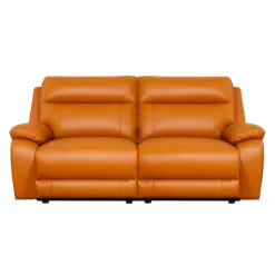 Genuine Leather Power Modular Reclining Loveseat - 2 pcs Tan / Cognac Clearance