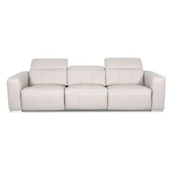 HTL Genuine Leather Power Modular Reclining Sofa with Adjustable Headrests – 3 pcs Beige New