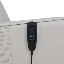 Genuine Leather Power Recliner and Swivel Chair with 4 Motors, Massage, Built-In Speakers, and LED Lighting Cream Sale