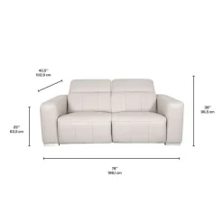 HTL Genuine Leather Power Reclining Modular Loveseat with Adjustable Headrests – 2 pcs Beige Best