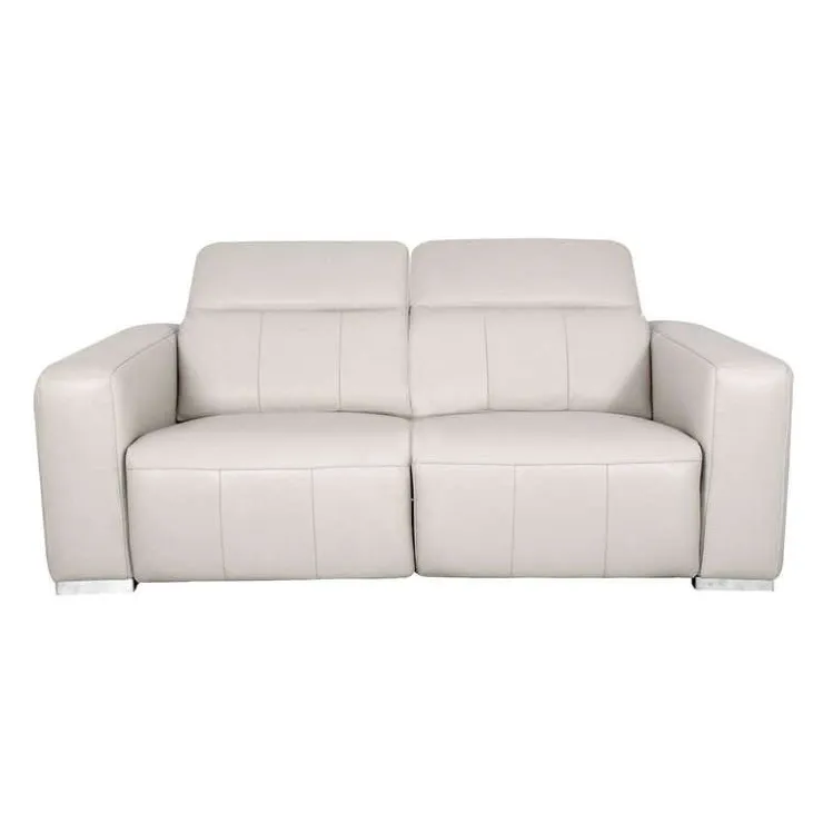 HTL Genuine Leather Power Reclining Modular Loveseat with Adjustable Headrests – 2 pcs Beige Best