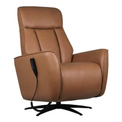 Genuine Leather Power Recliner and Swivel Chair with 4 Motors, Massage, Built-In Speakers, and LED Lighting Brown Discount