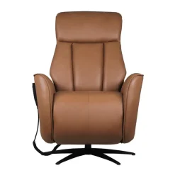 Genuine Leather Power Recliner and Swivel Chair with 4 Motors, Massage, Built-In Speakers, and LED Lighting Brown Discount