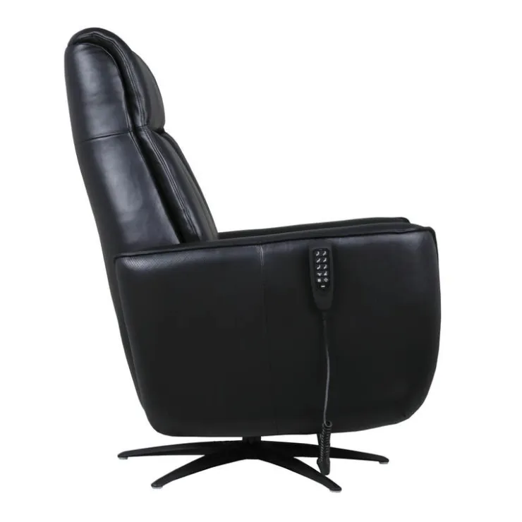 Genuine Leather Power Recliner and Swivel Chair with 4 Motors, Massage, Built-In Speakers, and LED Lighting Black Best