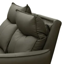 Genuine Leather Power Reclining Loveseat with 3 Motors - Headrest, Footrest & Lumbar Support Dark Taupe Sale