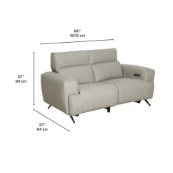 Genuine Leather Power Reclining Loveseat Grey Online