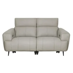 Genuine Leather Power Reclining Loveseat Grey Online