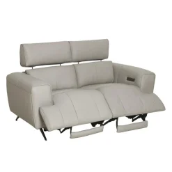 Genuine Leather Power Reclining Loveseat Grey Online