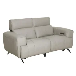 Genuine Leather Power Reclining Loveseat Grey Online