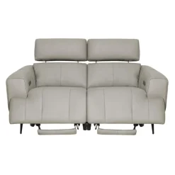 Genuine Leather Power Reclining Loveseat Grey Online