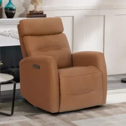 Genuine Leather Power Recliner - Tan Caramel Color Clearance