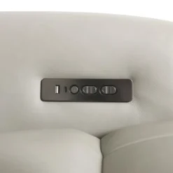 Genuine Leather Power Recliner Grey Discount