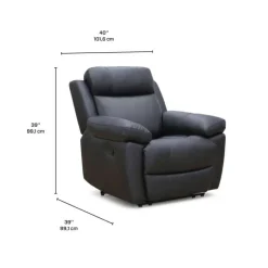 Genuine Leather Rocking Recliner Black Best